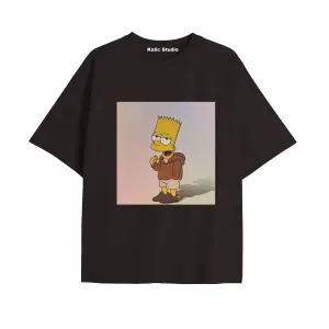 Y2k vintage Simpson Baskılı Sİyah T-shirt KOD 297