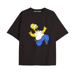 Y2k vintage Simpson Baskılı Sİyah T-shirt KOD 298