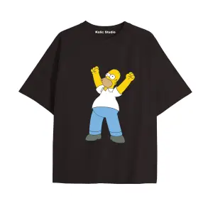 Y2k vintage Simpson Baskılı Sİyah T-shirt KOD 299