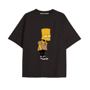 Y2k vintage Simpson Baskılı Sİyah T-shirt KOD 300