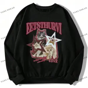 Y2K YENİ SEZON SSWEAT HARAJUKA KUROMİ RETRO KOD 1181 Siyah