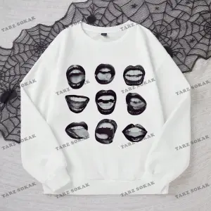 Y2K YENİ SEZON SSWEAT HARAJUKA KUROMİ RETRO KOD 16 Beyaz