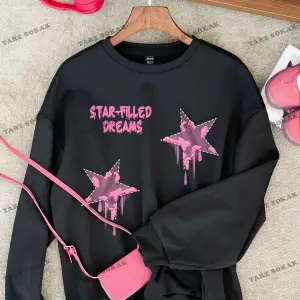 Y2K YENİ SEZON SSWEAT HARAJUKA KUROMİ RETRO KOD 16 Siyah