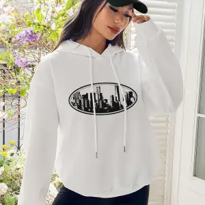 Yapı Desenli Damla Omuz İpli Kapüşonlu Üst Beyaz