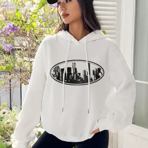 Yapı Desenli Damla Omuz İpli Kapüşonlu Üst Beyaz