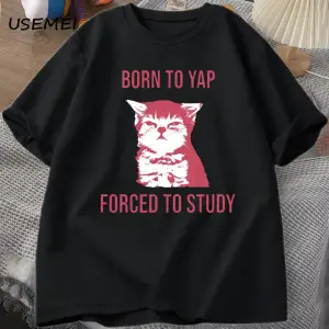 Yapılacak Doğmuş Çalışmak Zorla Komik Kedi Meme T-shirt Retro Vintage Aptal Kedi Tişörtleri R 2860