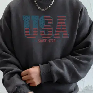 Yaratıcı ABD 1776dan Beri Mektup Desenli Erkek Hoody Cepli Rahat Kapüşonlu Üstler Sokak Stil