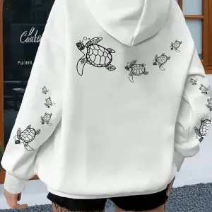 Yaratıcı Kaplumbağa Yüzme Baskılar Kadın Giyim Hoodie Sıcak Spor Üstleri Tüm Maç Rahat Spor Y