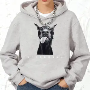 Yaratıcılık Doberman Baskılar Pamuk Kapüşonlular Kadın Kış Gevşek Kazak Polar Sıcak Koşu Kaza