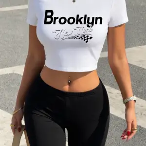 Yaz Brooklyn New York Mektup Baskılar Kırpma Üstleri Şort Kadın Seksi İki Parçalı Set T-Shirt