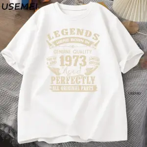 Yaz erkek 1973DEN BERİ TKomik Baskılı T-shirt Gevşek Pamuk Rahat Yuvarlak Boyun Kısa 2885