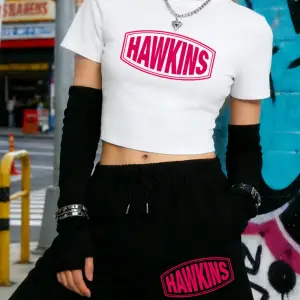 Yaz Hawkins Mektup Logosu Baskılı Babby Tees Şort Kadın İki Parçalı Set Beş Nokta Pantolon İnc