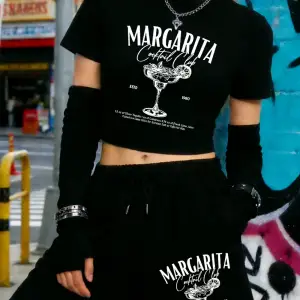 Yaz Margarita Kokteyl Kulübü Baskılar Kırpma Üstleri Şort Kadın İki Parçalı Set Beş Nokta Pan