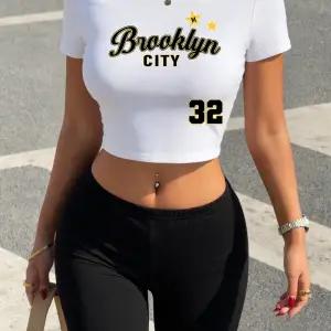 Yazlık Brooklyn City 32 Baskılı Babby TeeTişört Şort Kadın Seksi İki Parçalı Set Üstler Pantolon