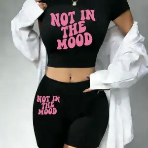 Yazlık Rahat Baskılı Babby TeeTişört ve Şort Kadın İki Parça Takım Üst Pantolon Yumuşak Dar Kesim