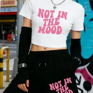 Yazlık Rahatsız Hali Baskılı Babby TeeTişört Şort Kadın Seksi İki Parçalı Set Diz Boyu Pantolon İ