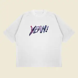 Yeah! Baskılı Oversize Unisex Pamuklu Nefes Alan Kalın Kumaşlı