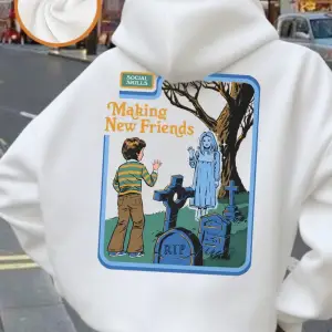 Yeni Arkadaşlar Yapmak Baskılı Kapüşonlu Üstler Kadın Rahat Bol Kazak Kışlık Polar Sıcak Swea