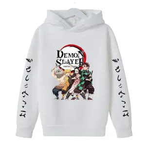 Yeni Demon Slayer Hoodie Model15 15143 Beyaz