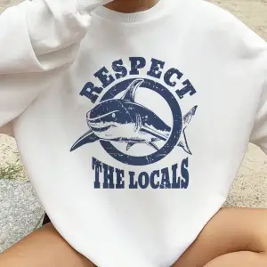 Yerlileri koruyun köpekbalığı baskılar kazak kadın kış polar sıcak Hoodies Crewneck gevşek üs