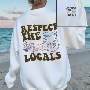 Yerlileri Saygıye Alın Köpekbalığı Baskılı Sweatshirtler Kadınlar İçin Yumuşak Polar Sıcak Ka