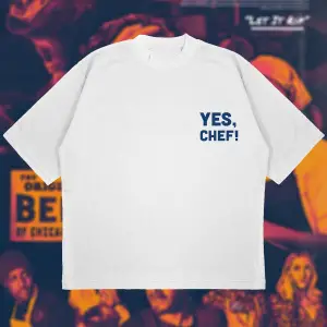 Yes Chef! Baskılı Oversize Unisex Pamuklu Nefes Alan Kalın Kumaşlı