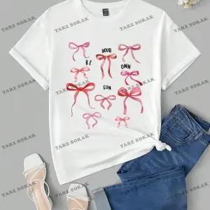 Yıldız Baskılı Oversize Kalıp Unisex T-shirt