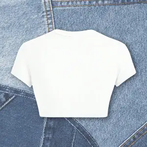 Yıldız Grafikli Yuvarlak Yaka Kısa Kollu Crop