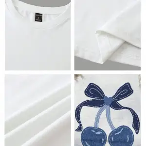 Yıldız Grafikli Yuvarlak Yaka Kısa Kollu Crop