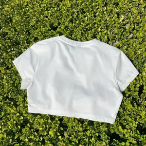 Yıldız Grafikli Yuvarlak Yaka Kısa Kollu Crop