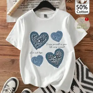 Yıldız Grafikli Yuvarlak Yaka Kısa Kollu Tişört