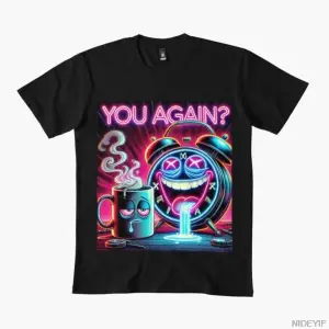 Yine mi? Erkekler Kadınlar İçin Neon Alarm Tişörtü %100 Pamuklu Tişörtler Kısa Kollu Üstler 0