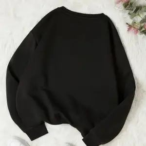 YL Özel Baskılı Renkli Oversize Bisiklet Yaka Pamuklu Sweatshirt Siyah