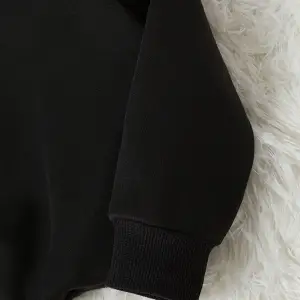 YL Özel Baskılı Renkli Oversize Bisiklet Yaka Pamuklu Sweatshirt Siyah