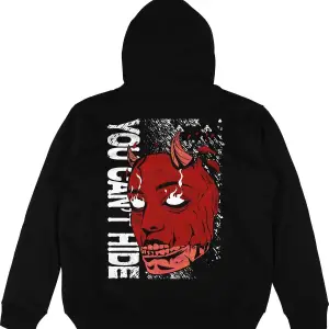 You Cant Hide Siyah Oversize Unisex Kapüşonlu Sweatshirt Hoodie