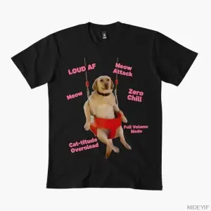 Zero Chill Doggo Erkek Kadın Tişörtü %100 Pamuklu Tişörtler Kısa Kollu Üstler 1212-3