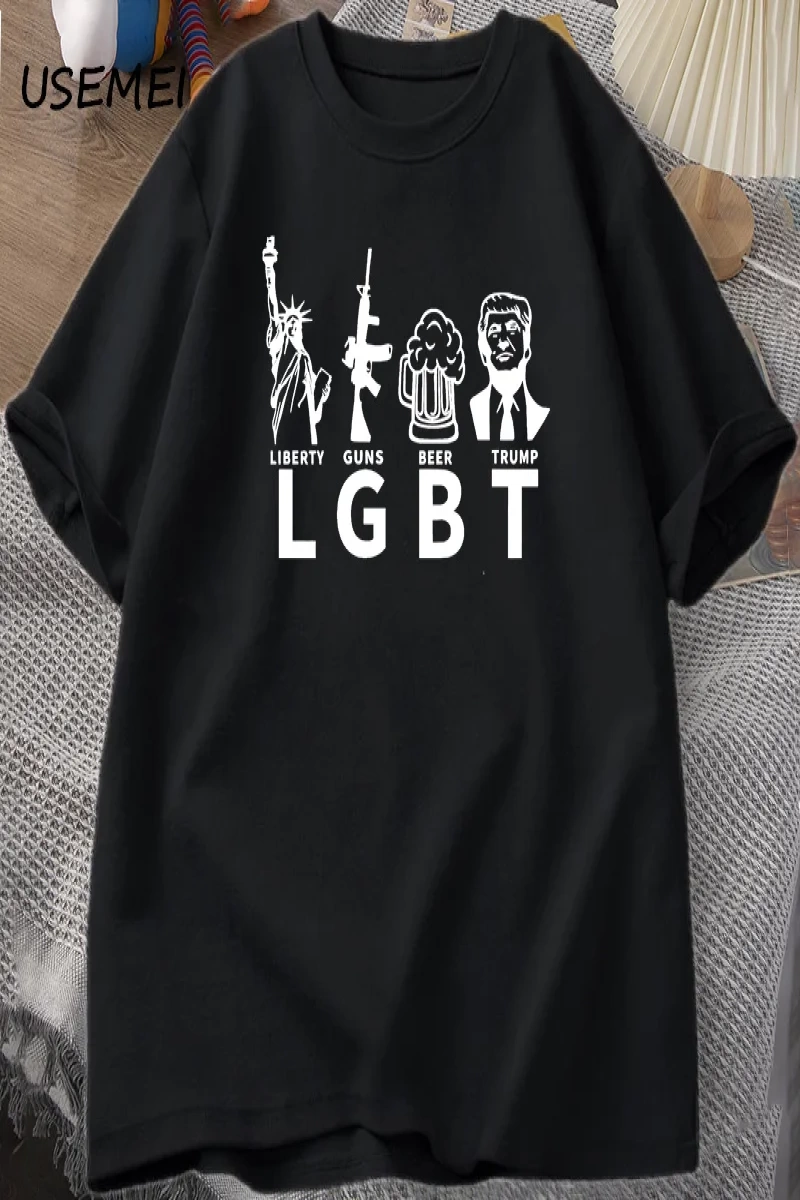 LGBT Liberty Beer Trump T-shirt Keep America Great MAGA Tshirts Casual Cotton Short Sleeve G 2966