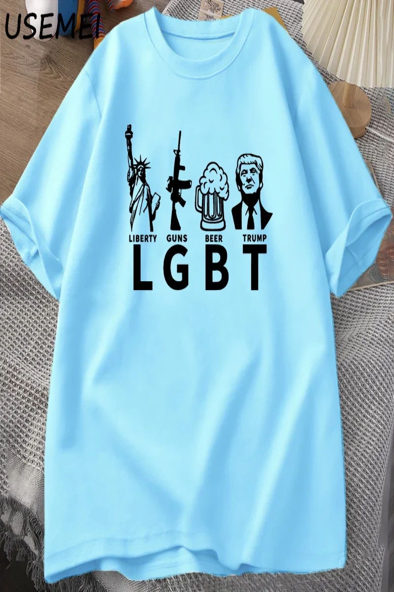 LGBT Liberty Beer Trump T-shirt Keep America Great MAGA Tshirts Casual Cotton Short Sleeve G 2966