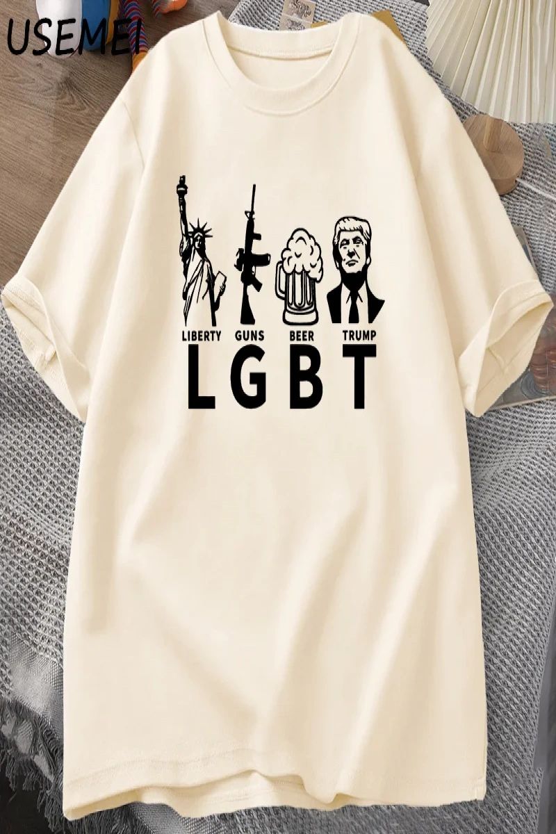 LGBT Liberty Beer Trump T-shirt Keep America Great MAGA Tshirts Casual Cotton Short Sleeve G 2966