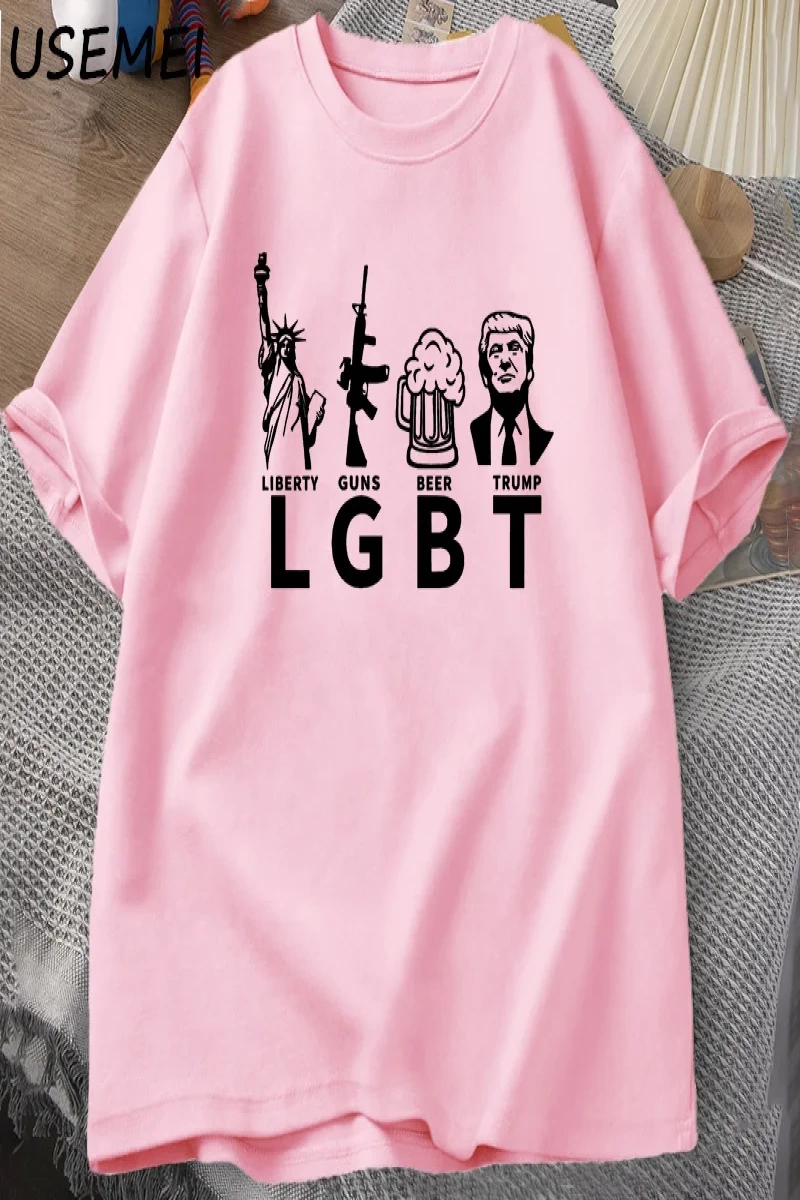 LGBT Liberty Beer Trump T-shirt Keep America Great MAGA Tshirts Casual Cotton Short Sleeve G 2966