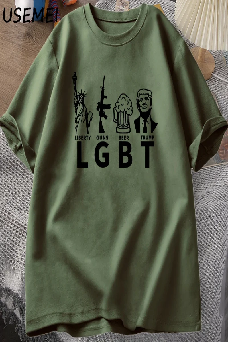 LGBT Liberty Beer Trump T-shirt Keep America Great MAGA Tshirts Casual Cotton Short Sleeve G 2966