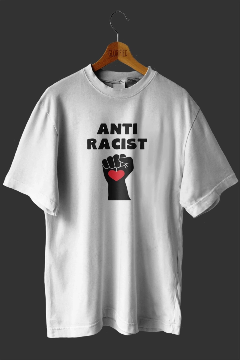 -wed Anti Racist Tasarım Baskılı Oversize T Shirt