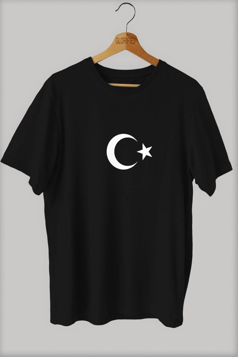 -wed Ay Yıldız Baskılı Oversize T-shirt ( Tişört )sokak Tarzı