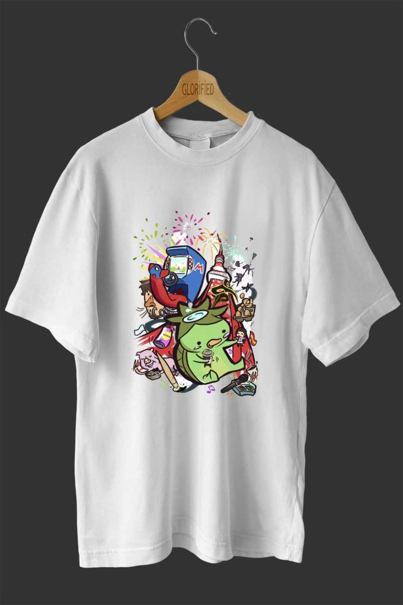 -wed Dino Grafiti Baskılı Oversize T Shirt