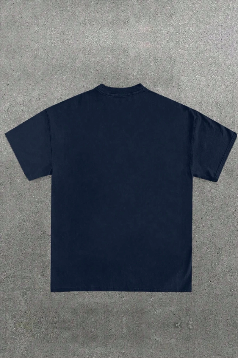 1 Adet Büyük Boy Erkek Moda İsa Haçı Baskılı Tişört, Rahat Sokak Giyimi, Unisex, Tüm Mevsimle