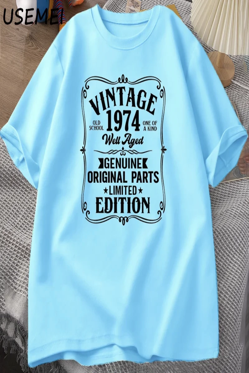 1974 yılında yapılan 50 yıl mükemmellik çiçek 50th doğum günü T Shirt erkek kadın pamuk T-shi 3026