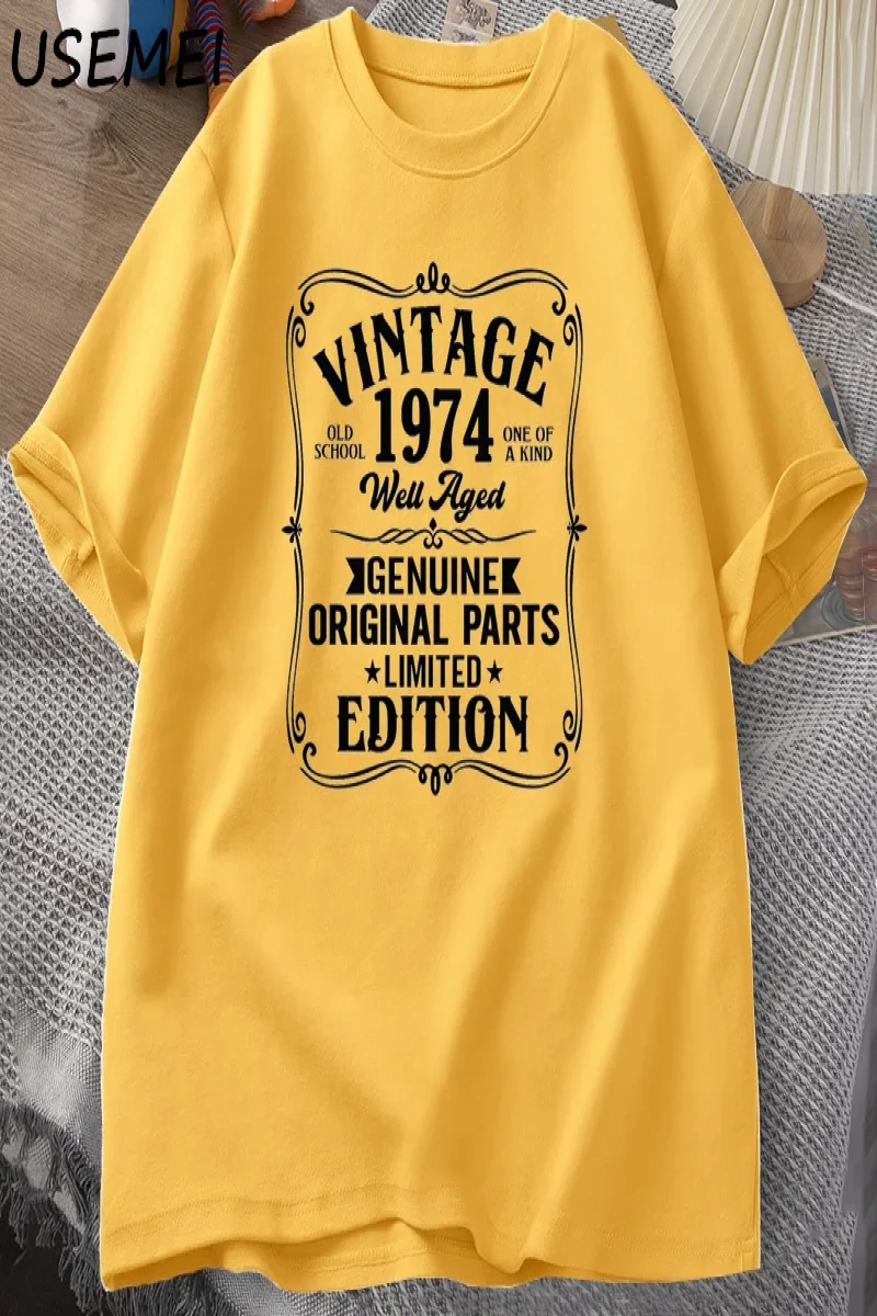 1974 yılında yapılan 50 yıl mükemmellik çiçek 50th doğum günü T Shirt erkek kadın pamuk T-shi 3026