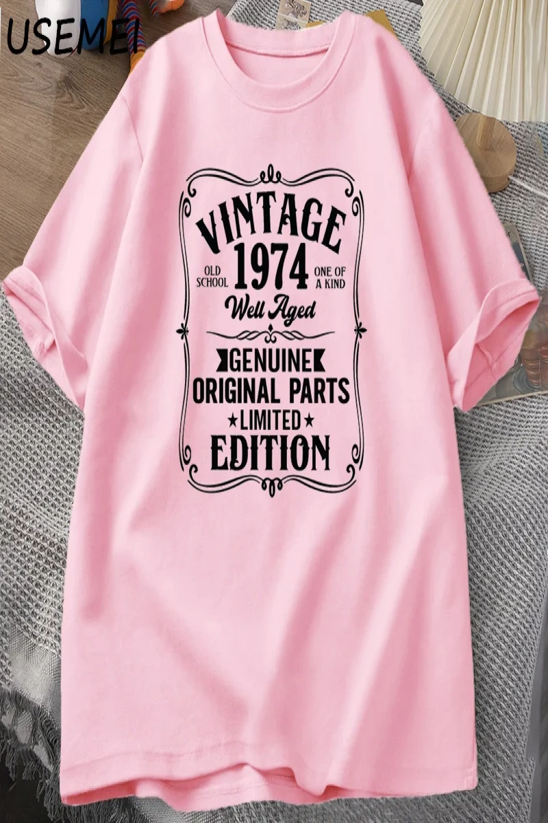 1974 yılında yapılan 50 yıl mükemmellik çiçek 50th doğum günü T Shirt erkek kadın pamuk T-shi 3026