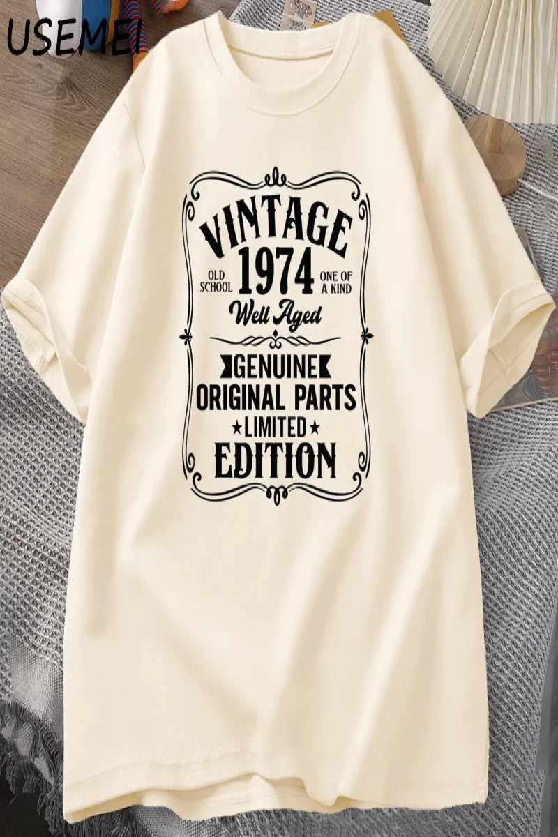 1974 yılında yapılan 50 yıl mükemmellik çiçek 50th doğum günü T Shirt erkek kadın pamuk T-shi 3026