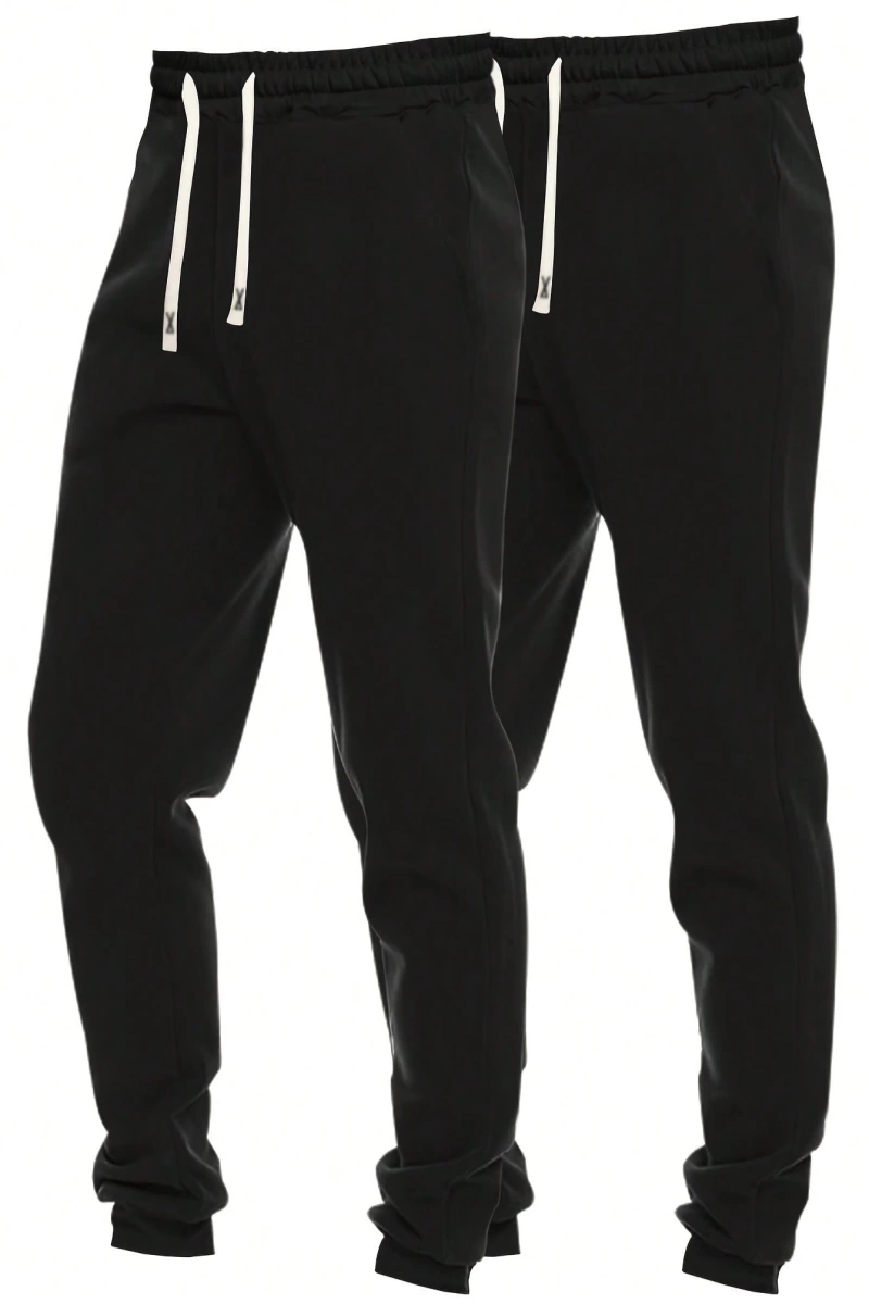 2 adet Erkek Rahat Spor Gevşek Bağcıklı Bel Eşofman Altı Cepli, Klasik Retro Stil, Açık Hava